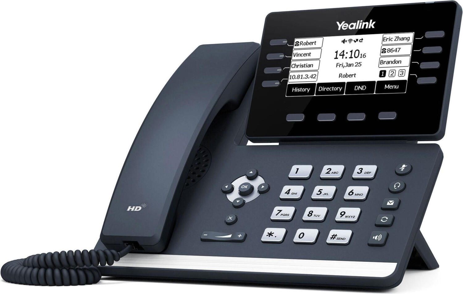 Yealink SIP-T53W - VoIP-Telefon mit Bluetooth-Schnittstelle mit Rufnummernanzeige - schwarz
