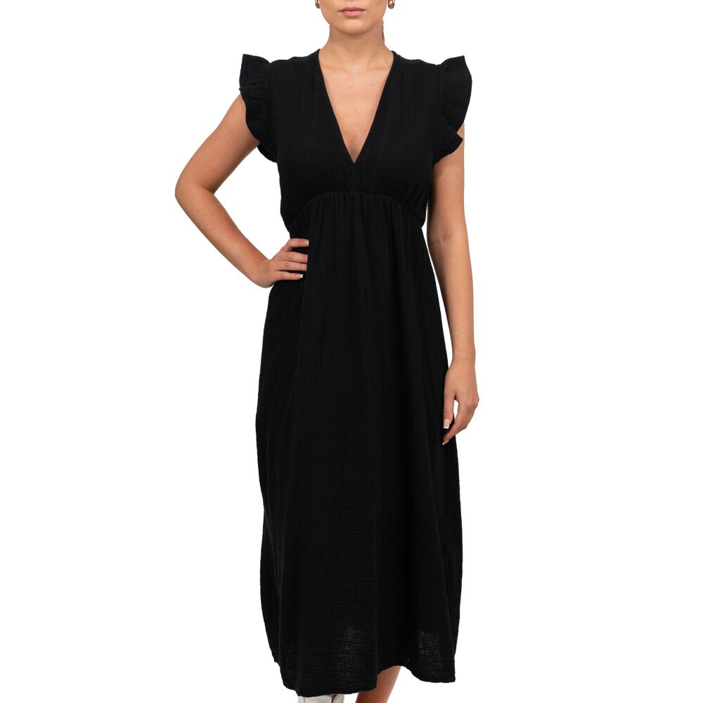 Reichstadt Relaxed Fit Sommerkleid Damen Musselin 25RSW076 Black One Size