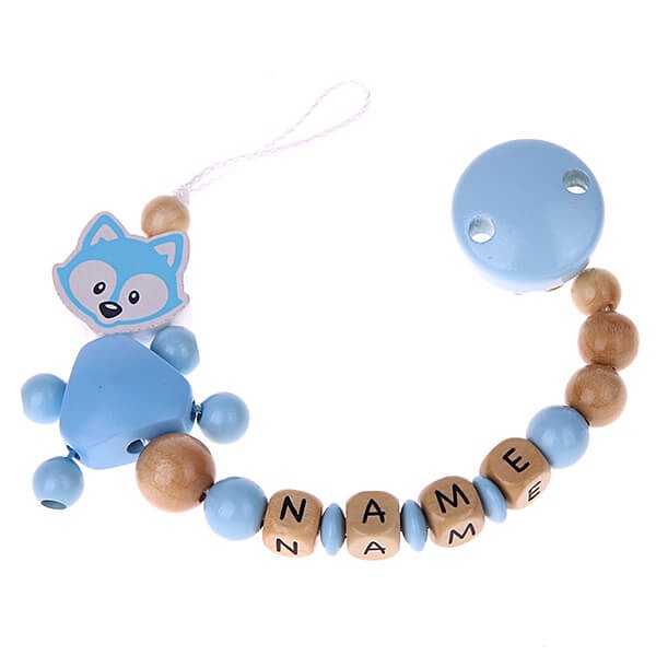 Bastelset Schnullerkette Fuchs blau Bastelset