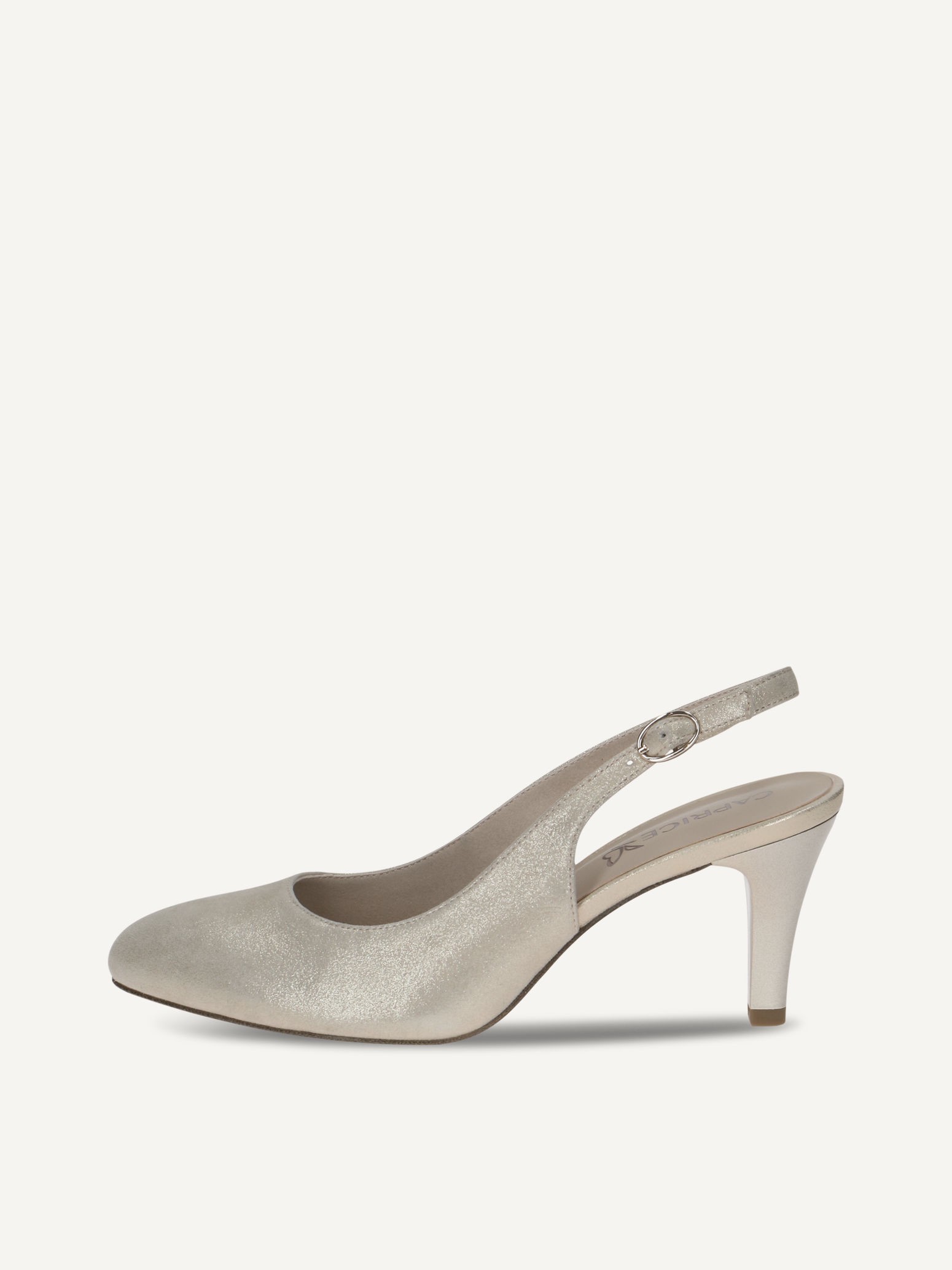 CAPRICE Slingpumps, gold, aus Leder mit Trichterabsatz, Gr. 38