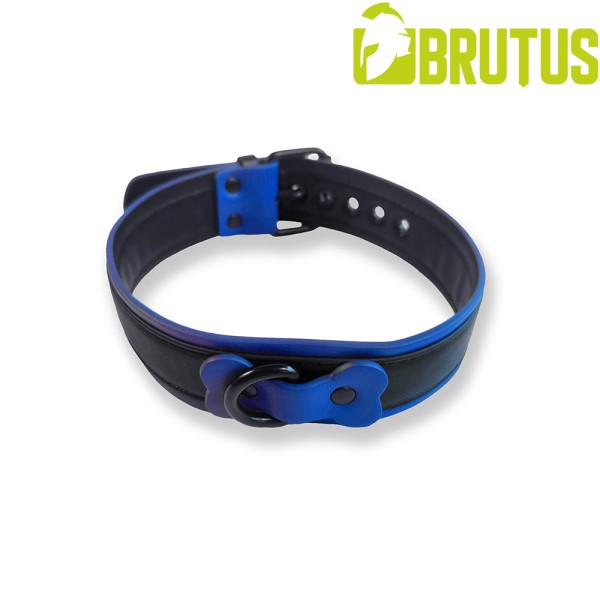 Veganes Puppy-Halsband – Schwarz-Blau