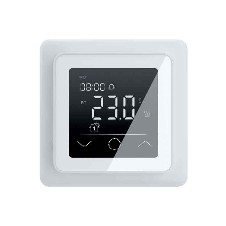 WARMON Design Touchscreen Temperaturregler, Thermostat TP 750  für elektronische Fußbodenheizung in Weiß