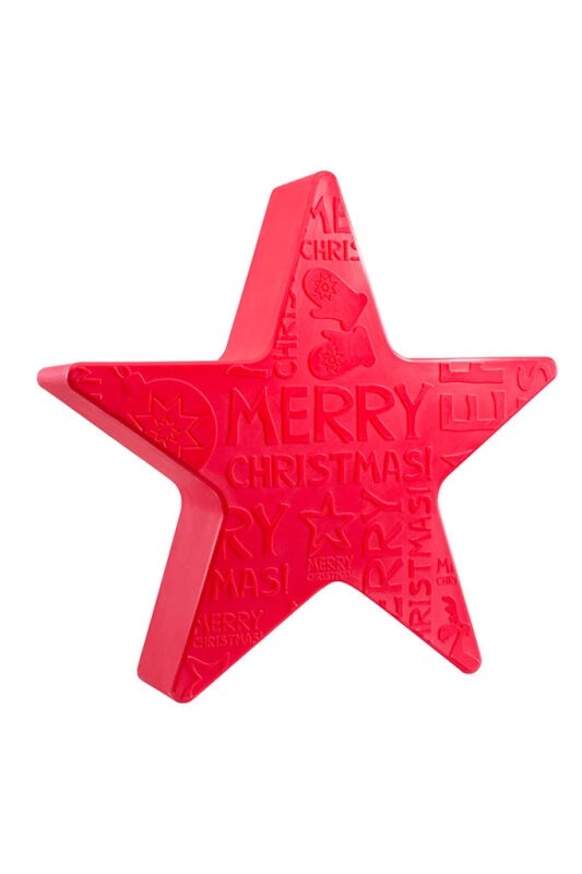 8 Seasons Design Dekoleuchte Shining Star Merry Christmas rot 60 cm