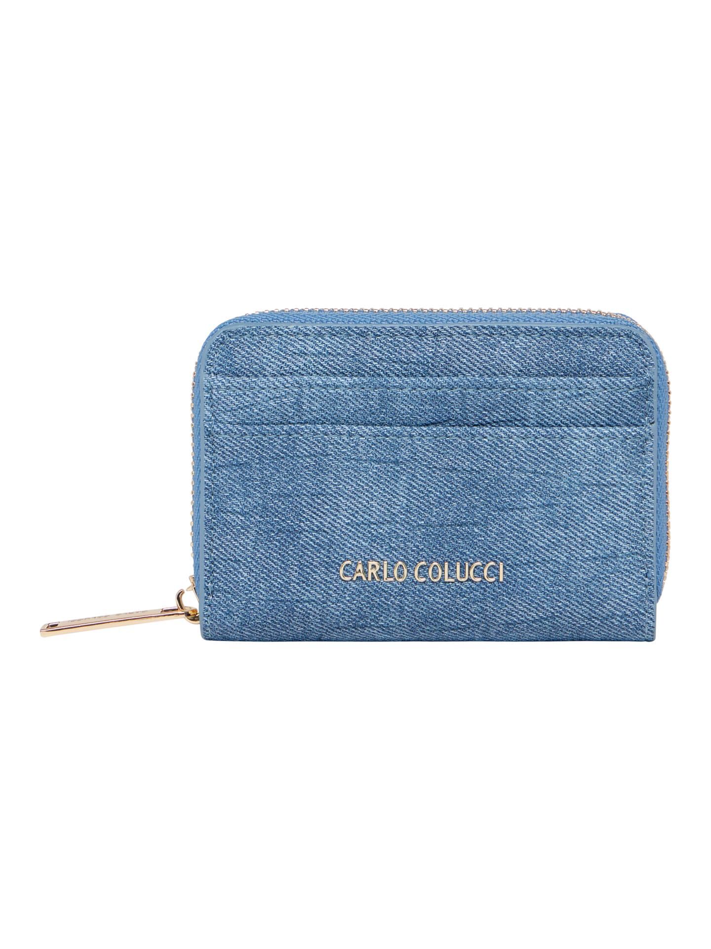 Carlo Colucci Geldbörse in Krokooptik - Blau