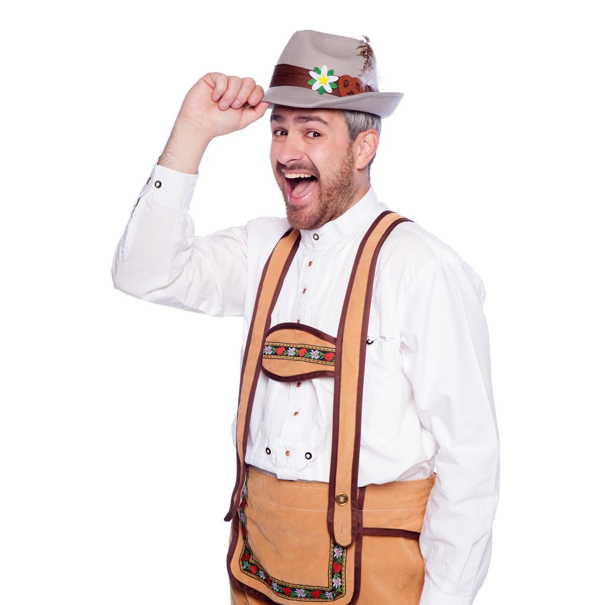 Tiroler Filzhut mit Edelweiß und Brezel