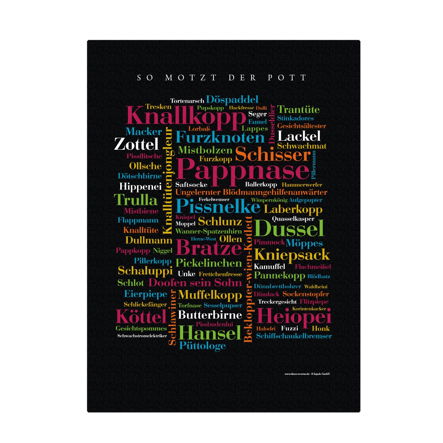Leinwand Ruhrpott Schimpfwörter - Keilrahmen - 50x70 cm