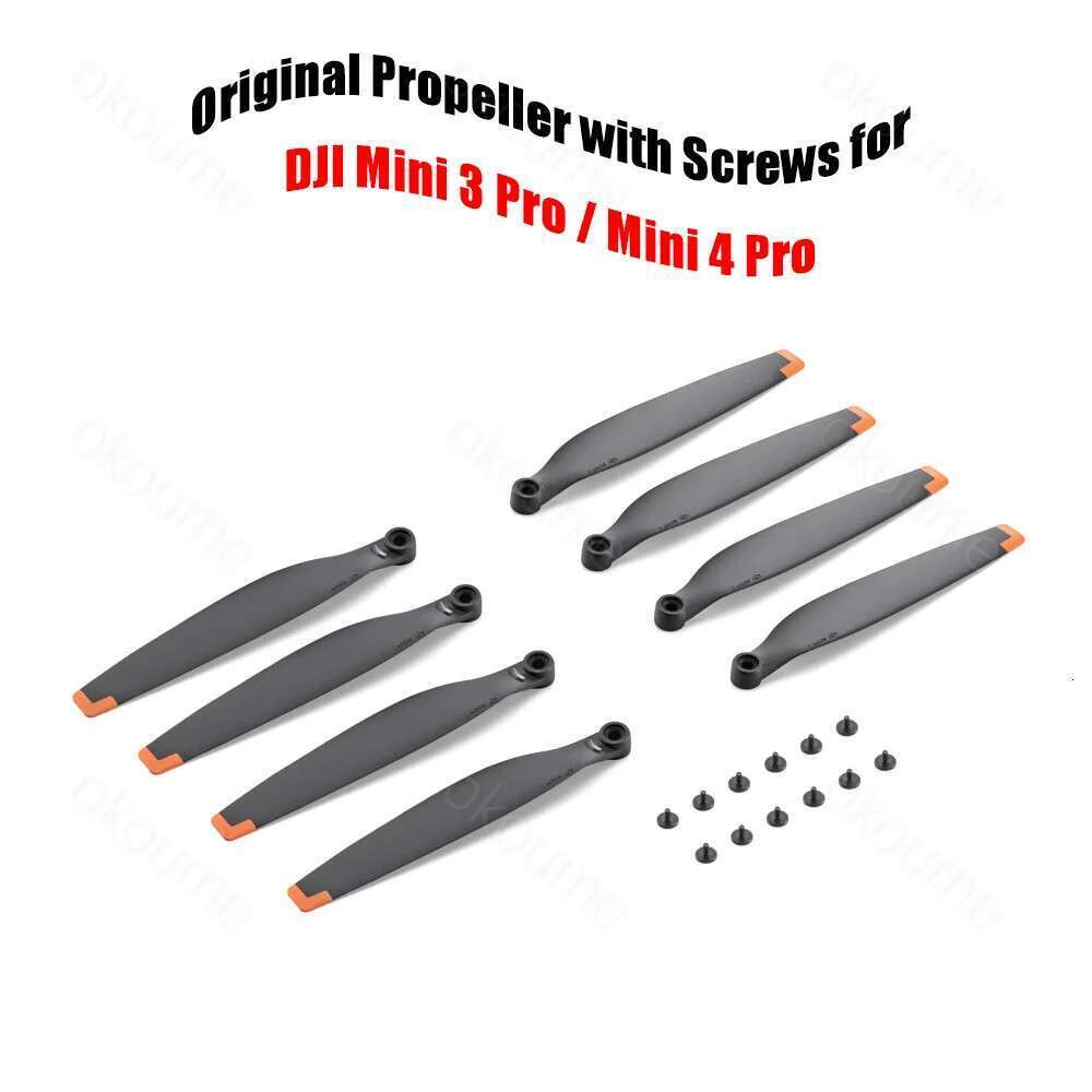 Hélice du drone d'origine avec vis pour DJI 3 / Mini 4 Pro rapide Blade Remplacement de remplacement Pièces 8pcs / 1set