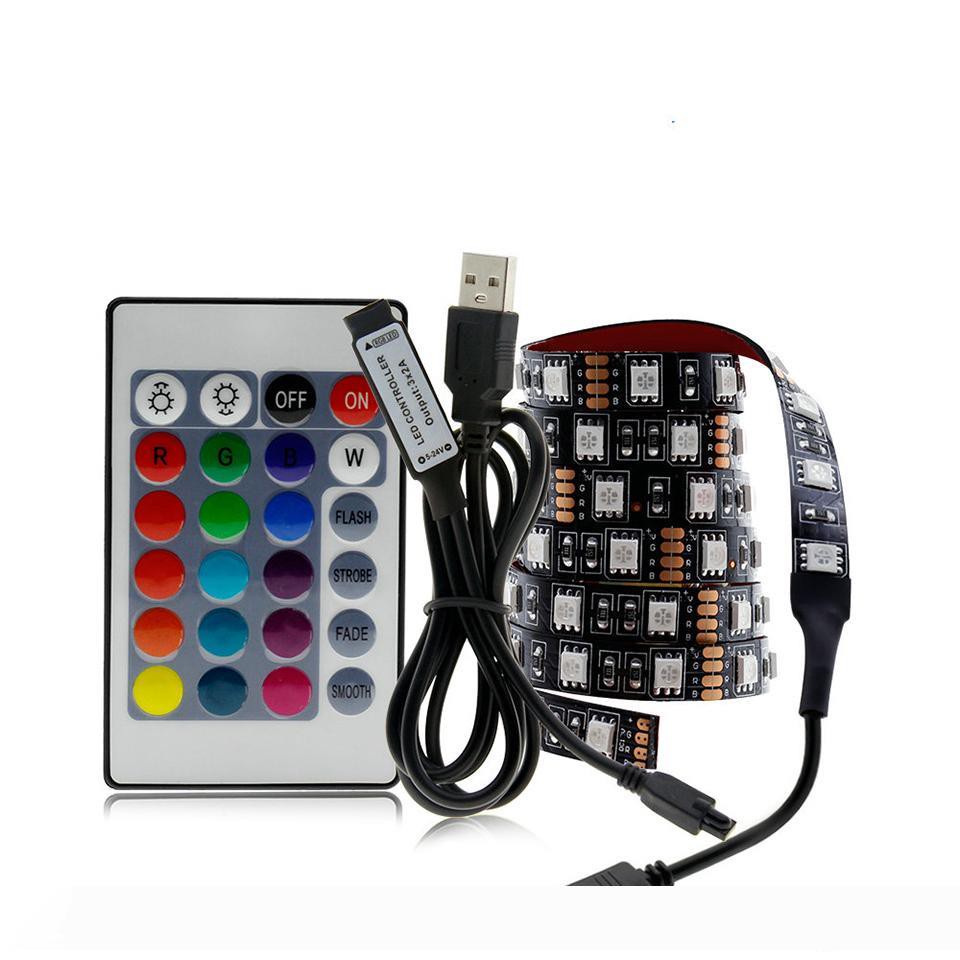 USB LED Strip 5050 RGB Changeable LED TV Background Lighting 50CM 1M 2M 3M 4M 5M DIY Flexible LED Light