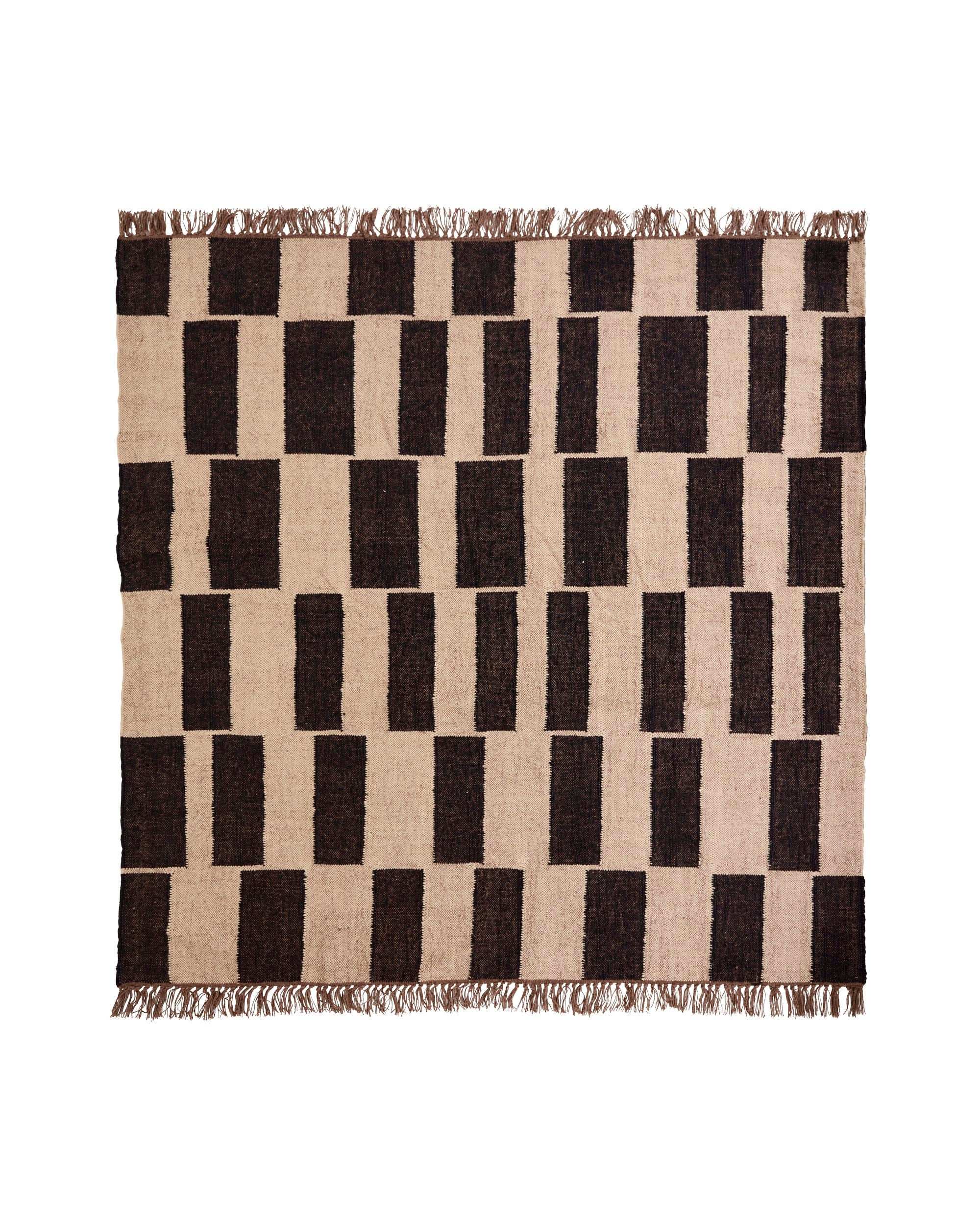 House Doctor Teppich Graph schwarz natur 180x180 cm