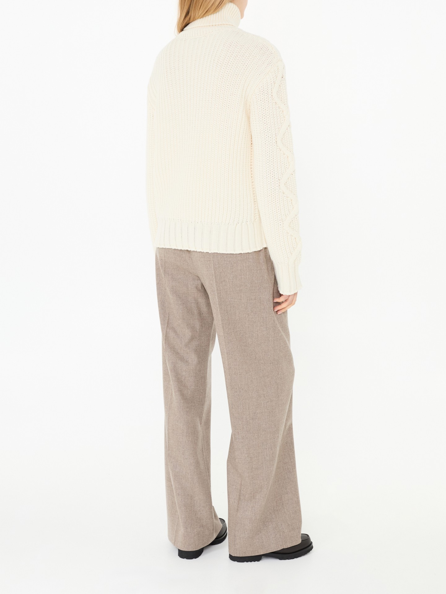 Rollkragenpullover Crème