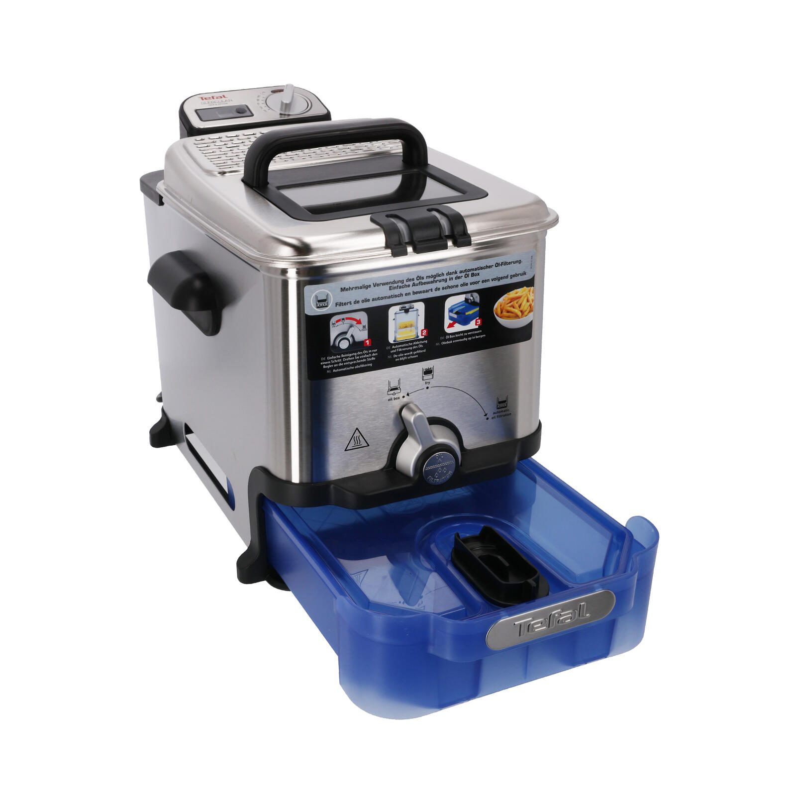 Tefal Oleoclean Fritteuse, 3,5L, silber/schwarz/blau