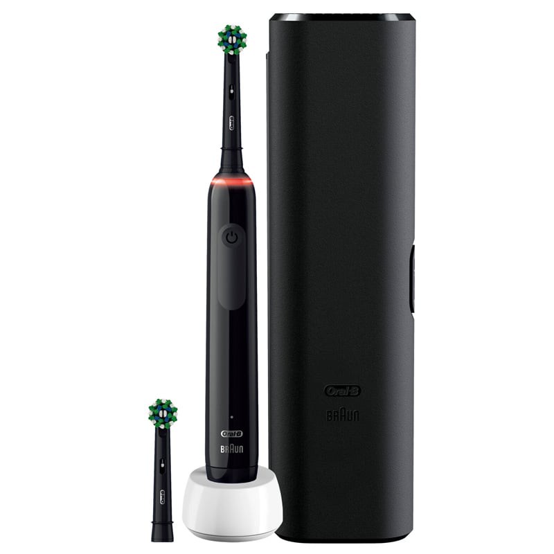 Oral-B Pro 3 3500 Elektrische Zahnbürste 2 Aufsteckbürsten Black Edition