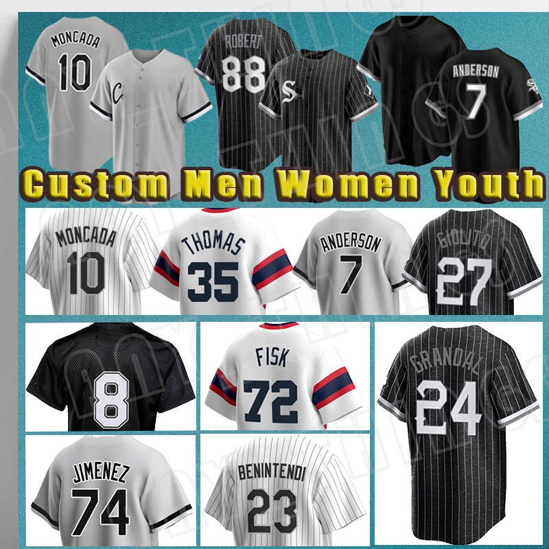 74 Eloy Jimenez 88 Luis Robert Jr. Maillots de baseball White Sox Bo Jackson Andrew Benintendi Tim Anderson Gavin Sheets Chicagos Yoan Moncada An