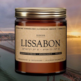 Lissabon Duftkerze - Meeresschaumrose | Küstenjasmin | Vetiver - 2er Pack ( 5 Euro sparen )