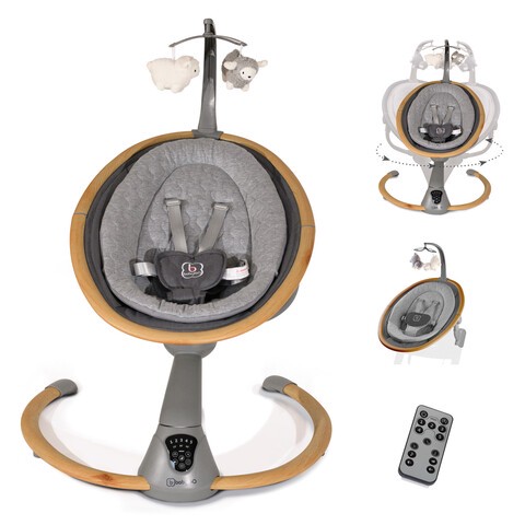 BabyGO Babywippe Homey  wood grey