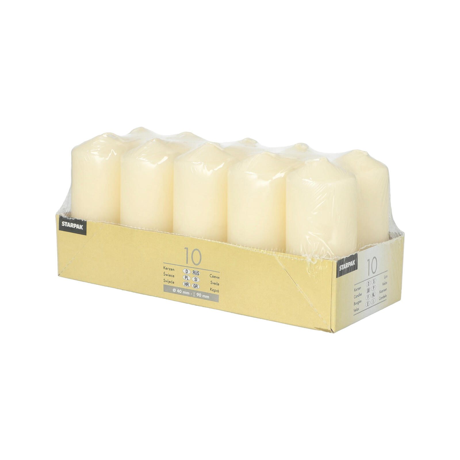 PAPSTAR Stumpenkerzen 9 cm creme