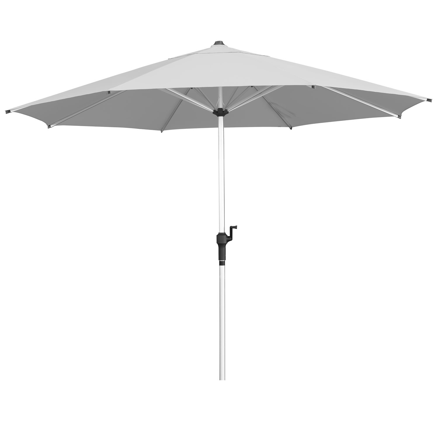 Silber Grau - anndora 3m Sonnenschirm Aluminium - Stamm 48mm - Kurbelöffnung - 8 Streben Farbe silber grau