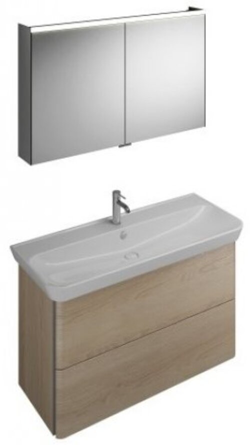 Burgbad Iveo Set Keramik-Waschtisch inklusive Waschtischunterschrank, Breite: 1200mm, SFHK120F2747G0162
