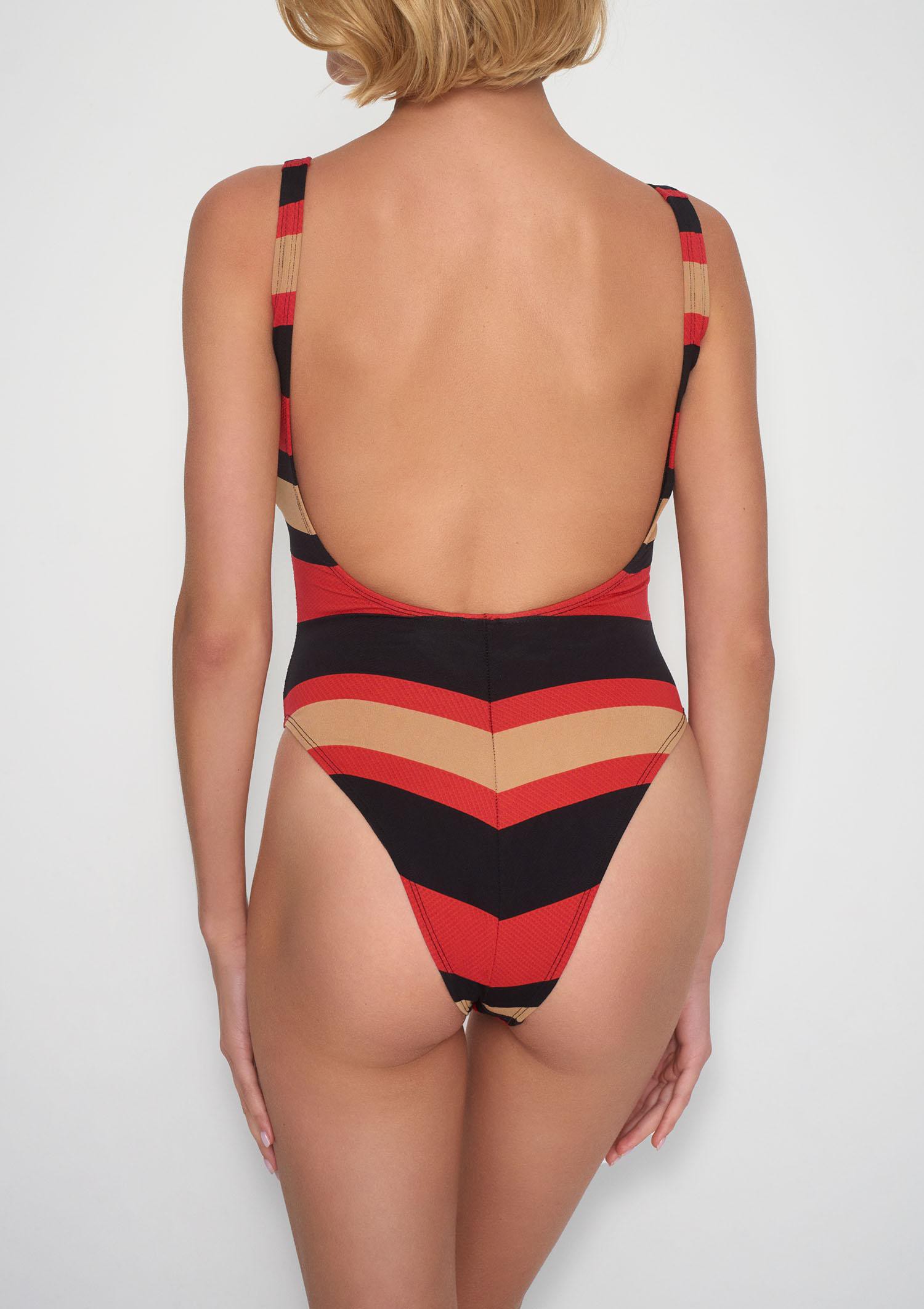 Gestreifter einteiliger Badeanzug Sunshine 1 Poupee Marilyn