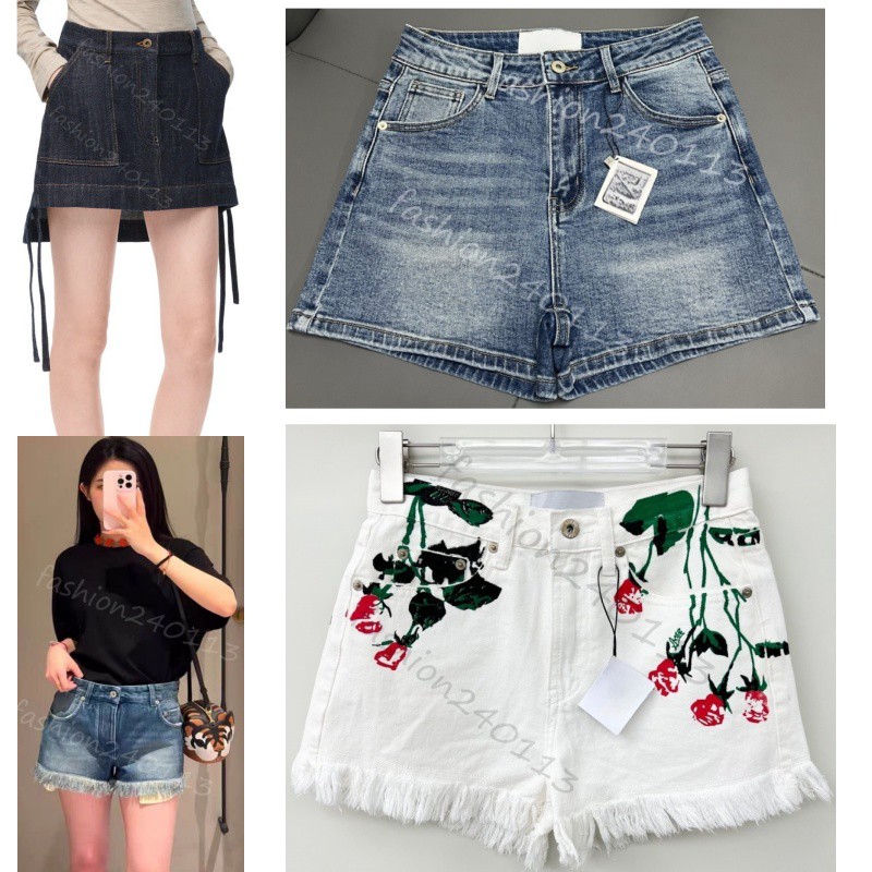 Womens jeans baggy women jean shorts designer denim short pant luxury embroidered classic woman denim trousers straight pants high quality sweatp