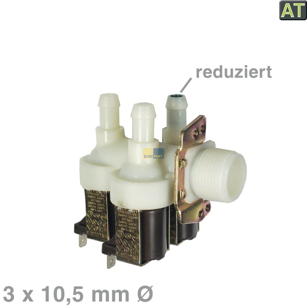 Magnetventil f?r Miele 1678013 dreifach 90? 10, 5mm? mit Reduzierung f?r Waschmaschine Waschtrockner (10002847)