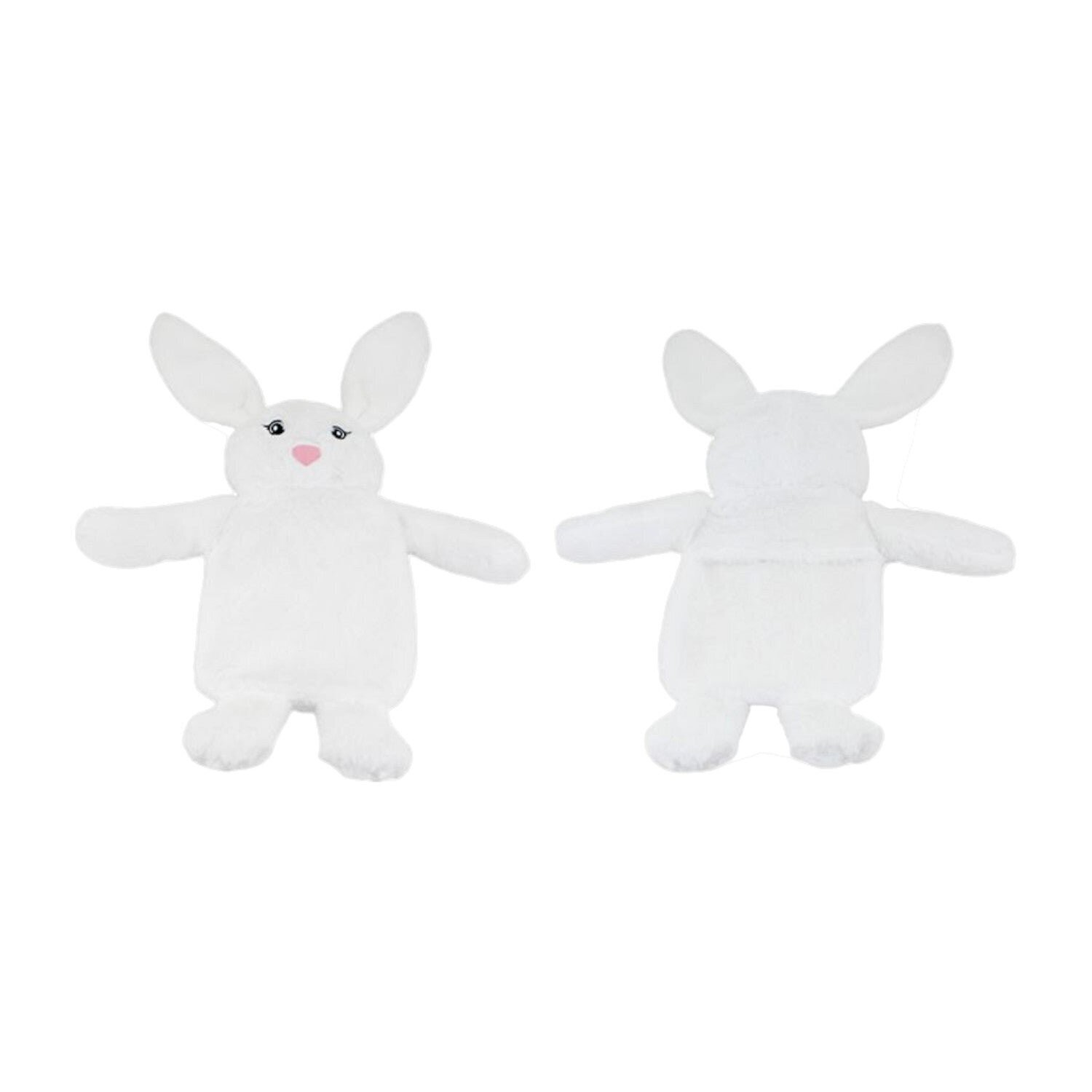 Kinder Wärmflasche 1L mit Tiermotiv » weicher Fell Bezug » Körperwärmer » flauschiges Heizkissen für Kinder - Hase