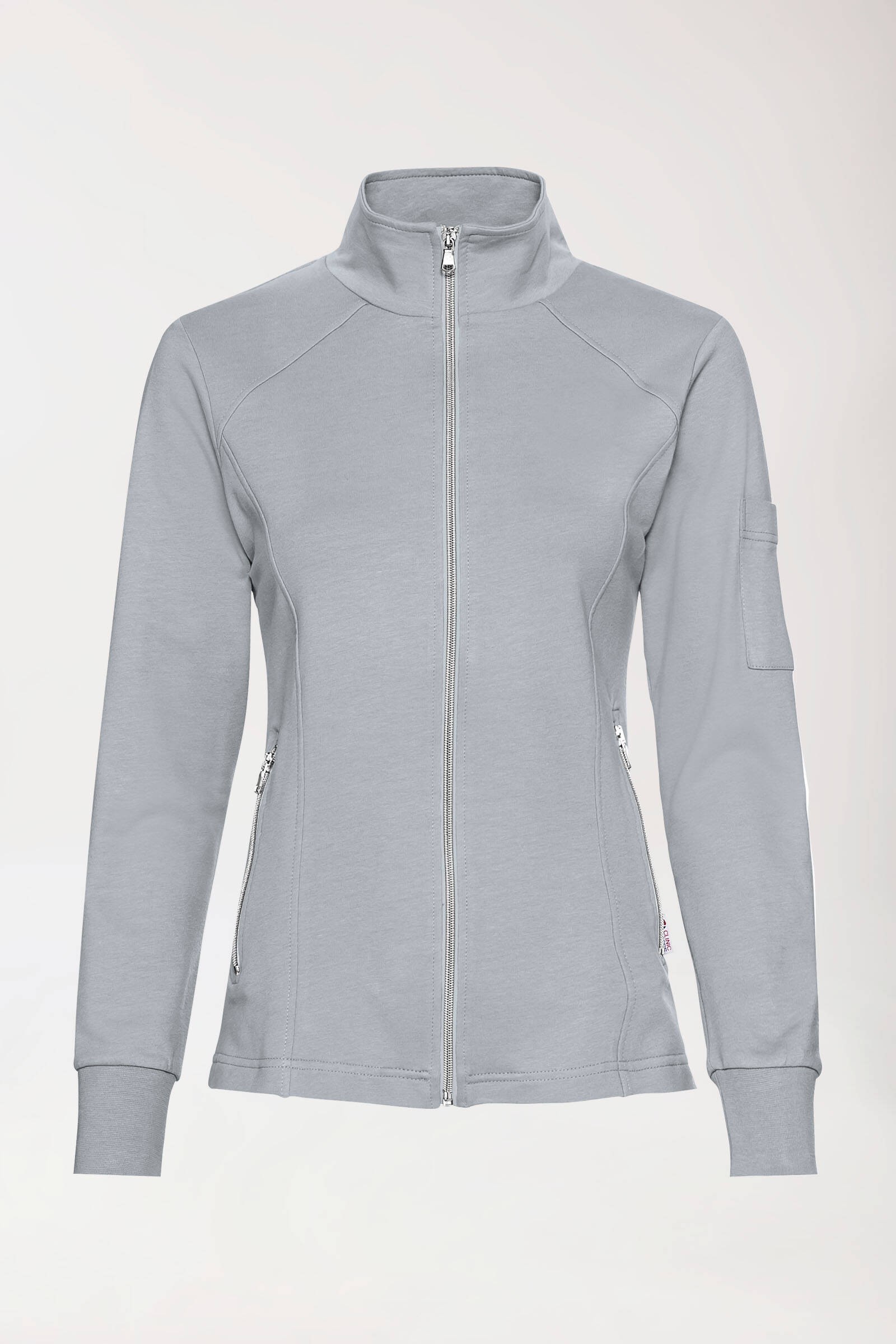 Sweatjacke Damen - Stehkragen grau - Berufsbekleidung.de
