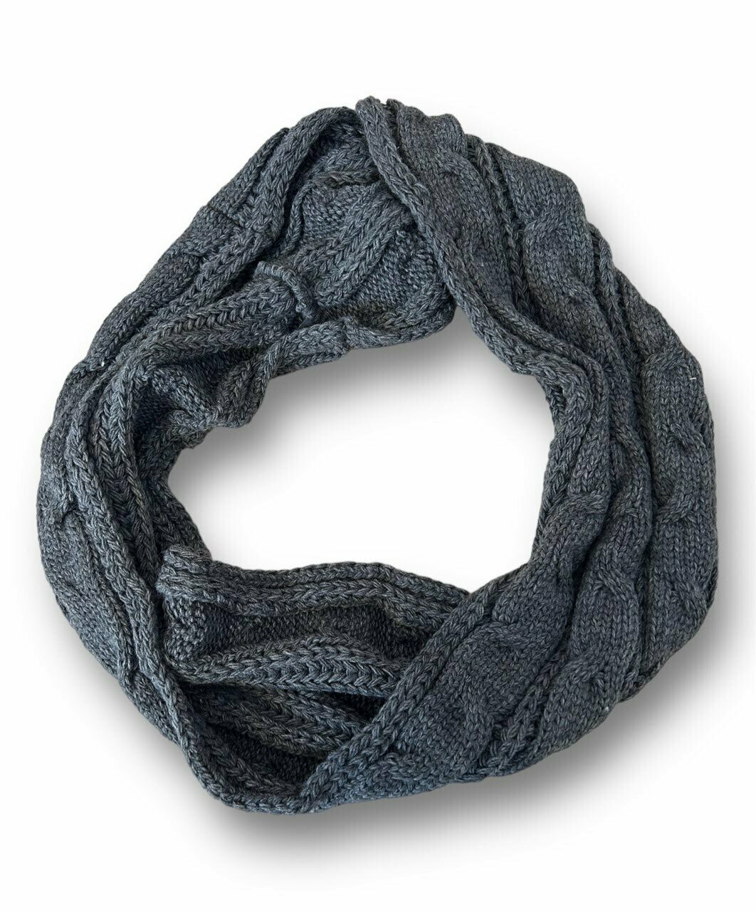 Loop Schal » Winter Damenschal » Strickschal » Damen Schal mit Strickmuster - Dunkelgrau