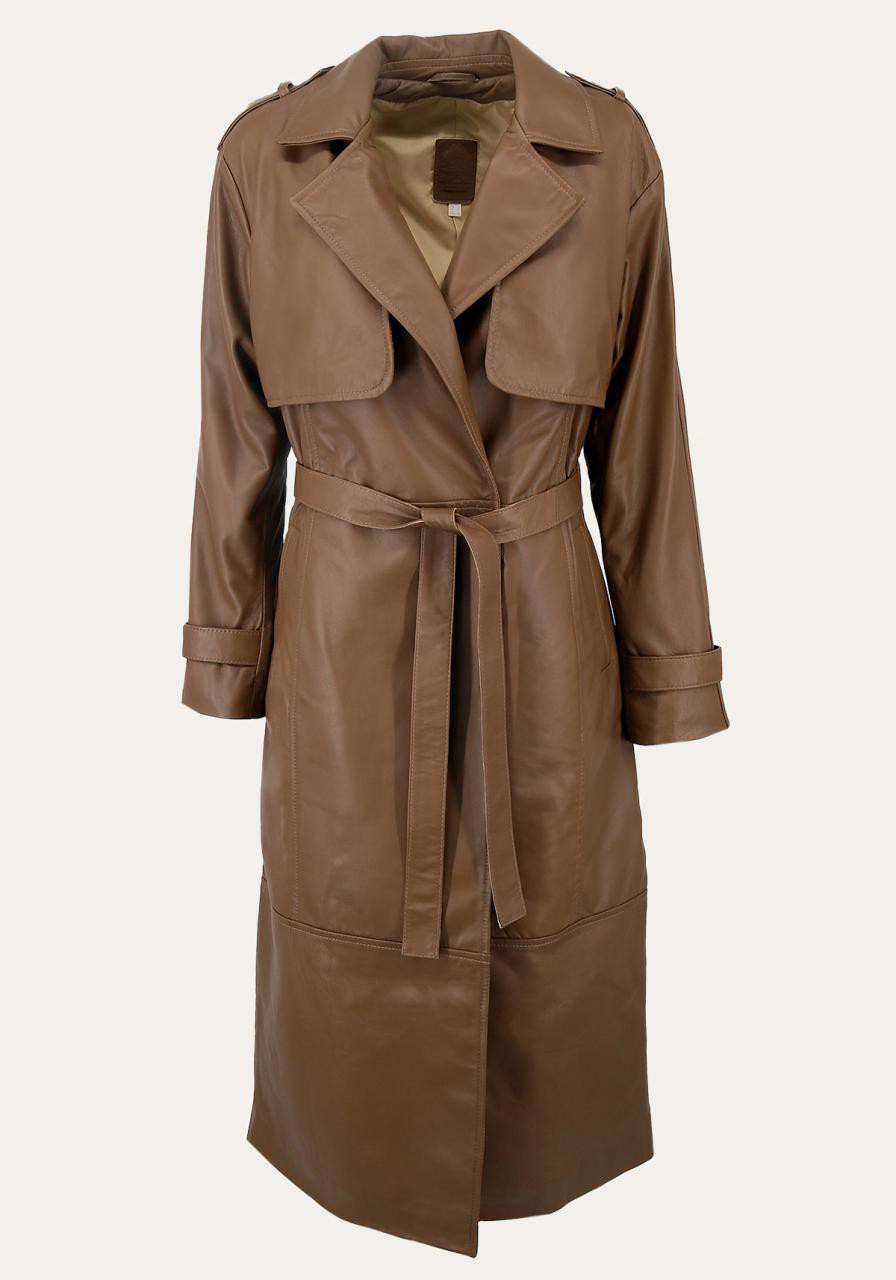 Ledermantel - RUNA BRAUN Größe: S