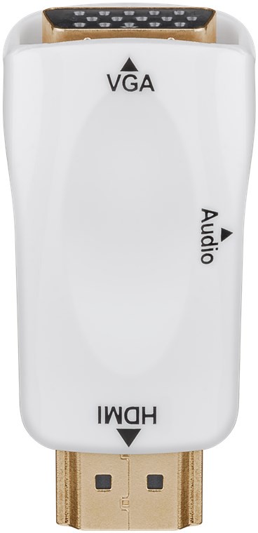 Kompakter HDMI VGA-Adapter inkl. Audio, vergoldet