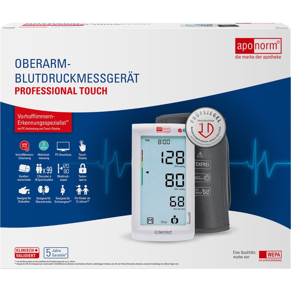 Aponorm PROFESSIONELL TOUCH Blutdruckmessgerät Oberarm 1 St