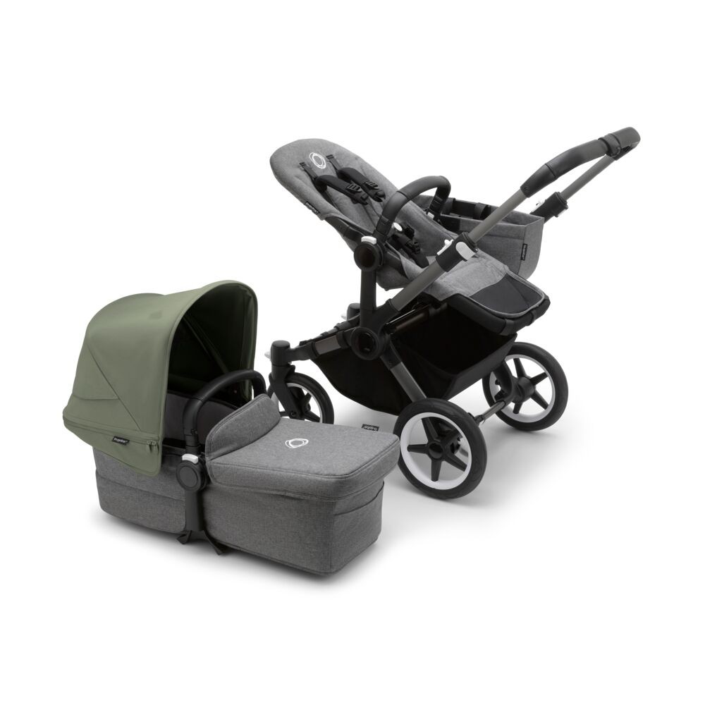 Bugaboo Donkey 5 Mono Complete Graphite/Grey Melange/Forest Green Kinderwagen-Set mit Liegewanne und Sitz