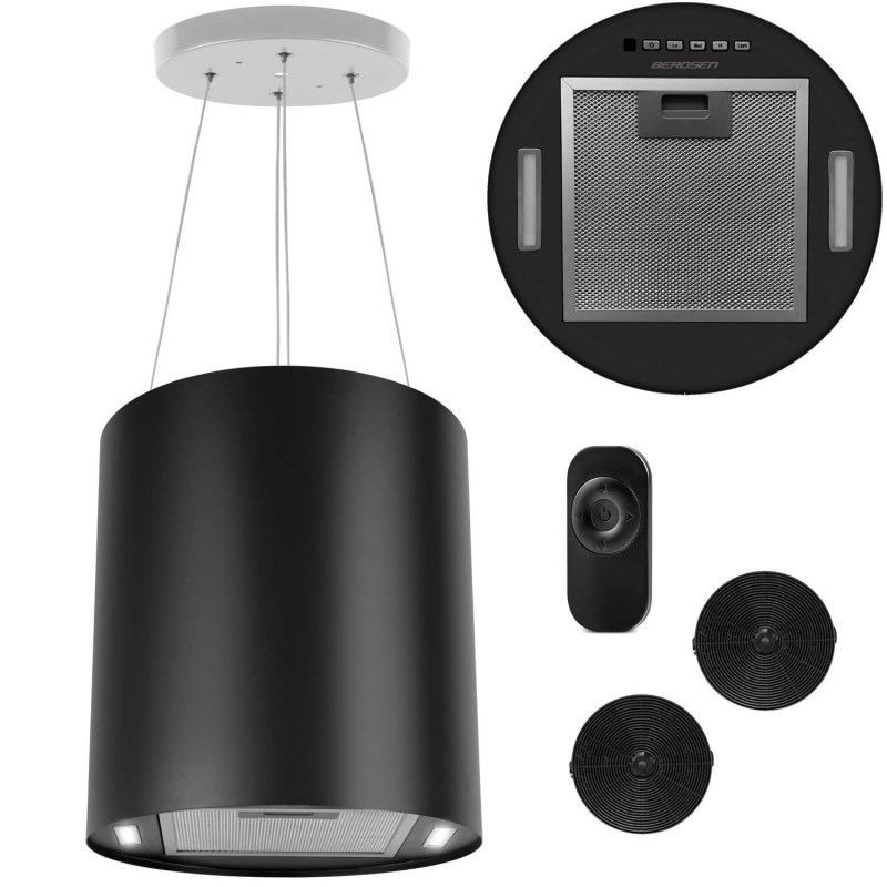 Wandhängende Dunstabzugshaube 35 cm schwarz BT-227