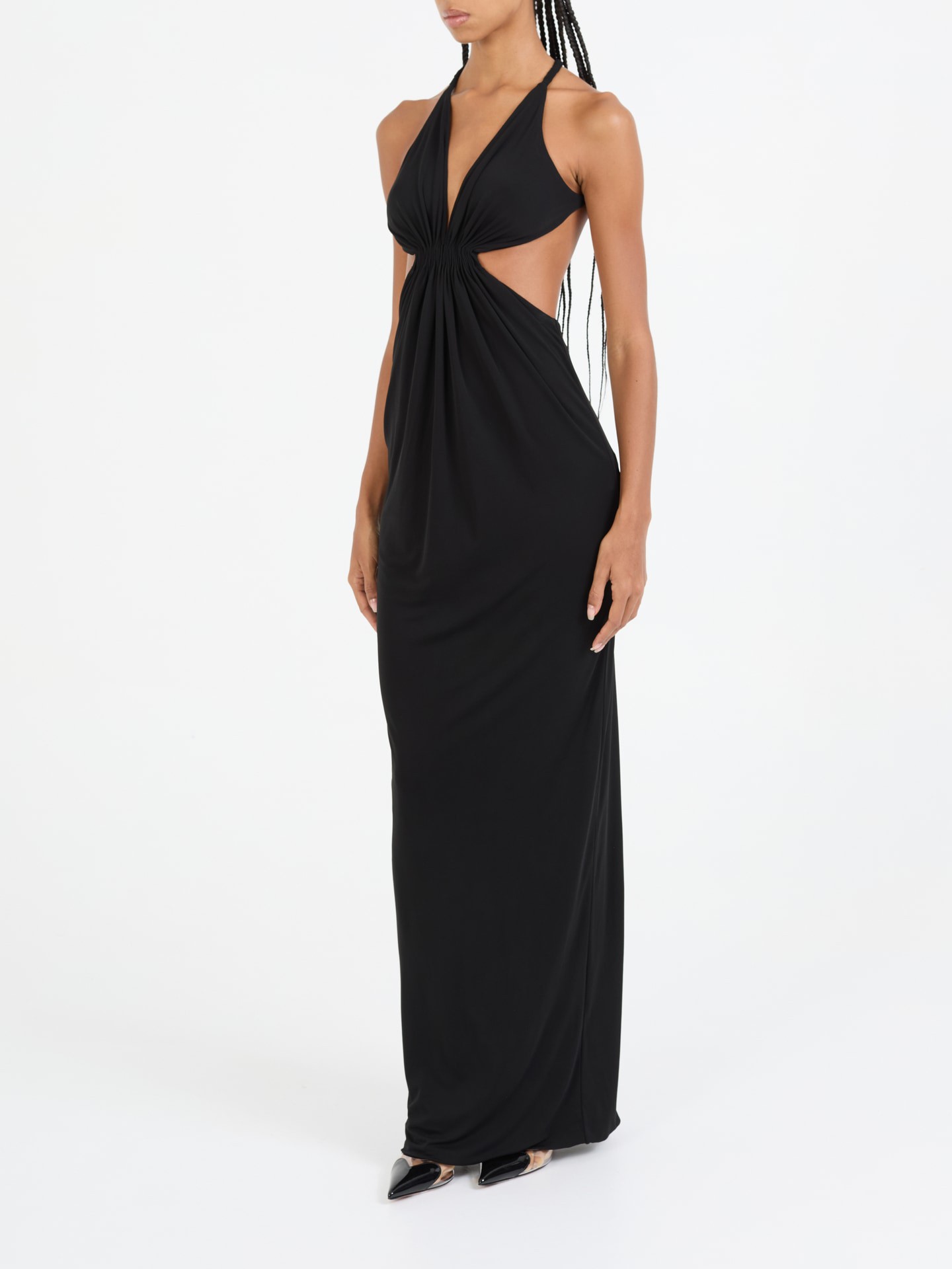 Neckholder-Kleid Schwarz