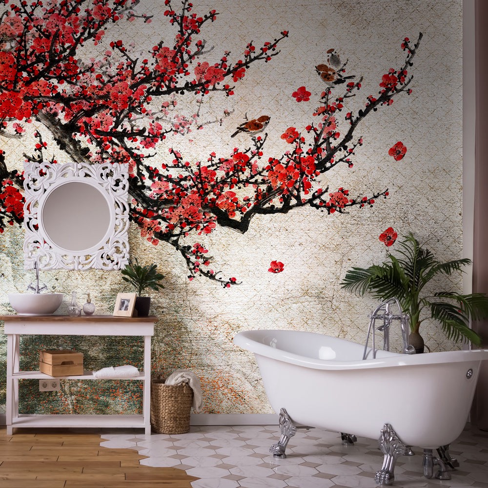 Fototapete Rote Blumen