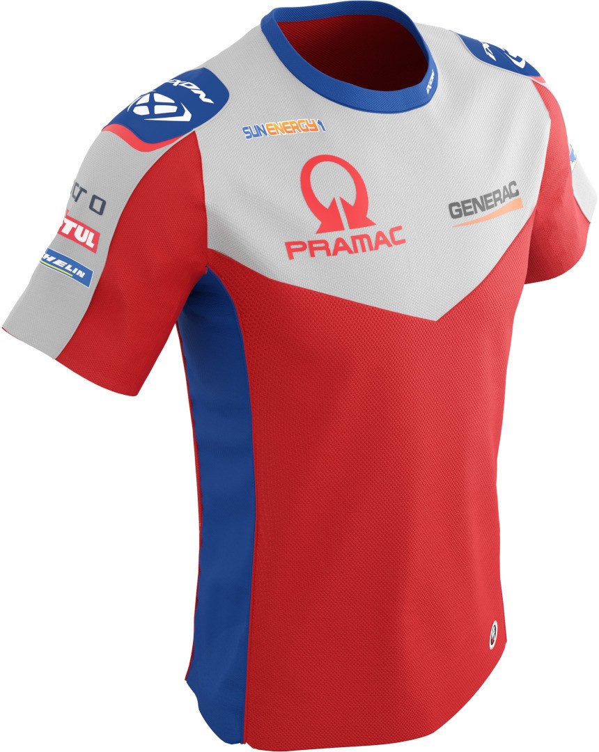 Ixon Pramac GP Replica Kinder T-shirt, biały-czerwony-niebieski, Rozmiar 10 roku dla dzieci