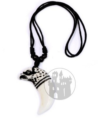 Halskette Drachenzahn mit Adlerkopf