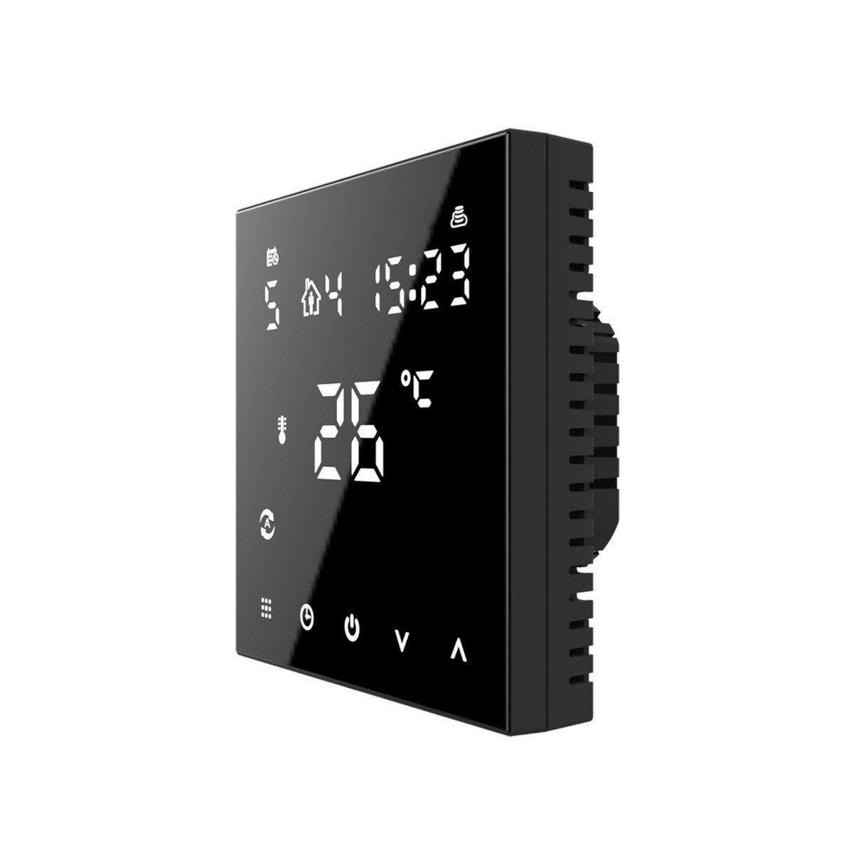 WARMON Touchscreen Temperaturregler, digital Thermostat TS300 für elektrische Fußbodenheizung in Schwarz
