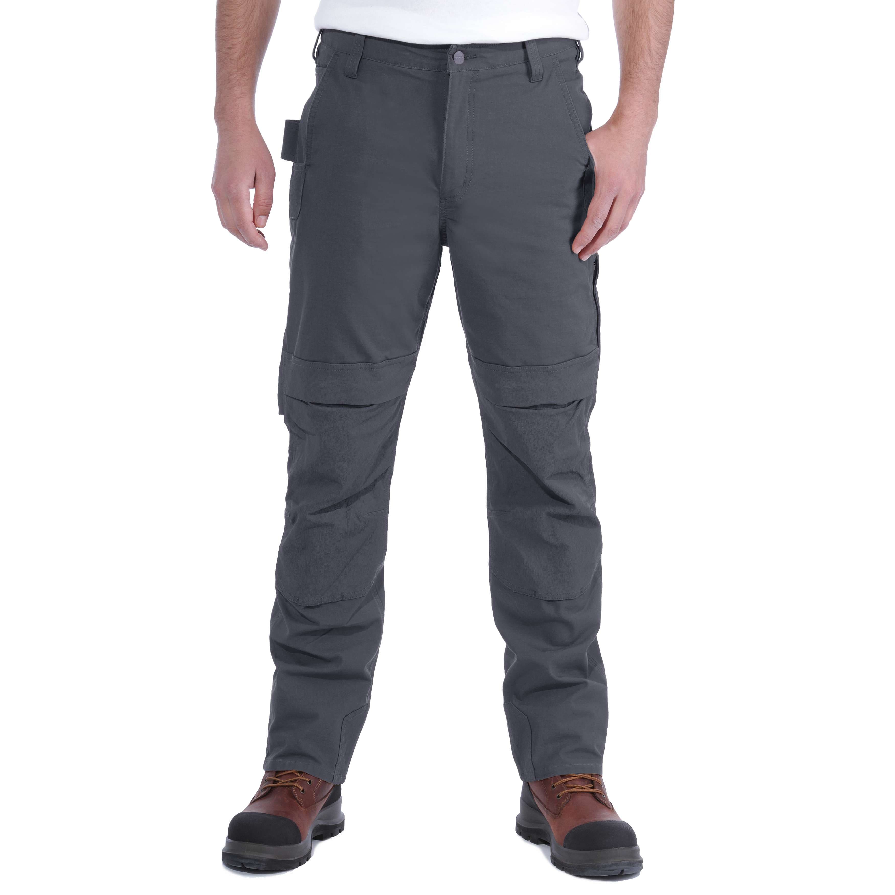 Carhartt Herren Latzhose - relaxed straight steel rugged flex™ ripstop double front dungaree - Grau - W38 (L34)