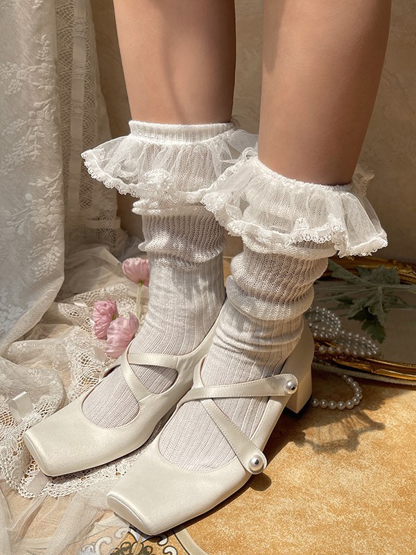 Süßer Lolita-Strumpf in Schwarz Zubehör aus Polyester Lolita-Zubehör