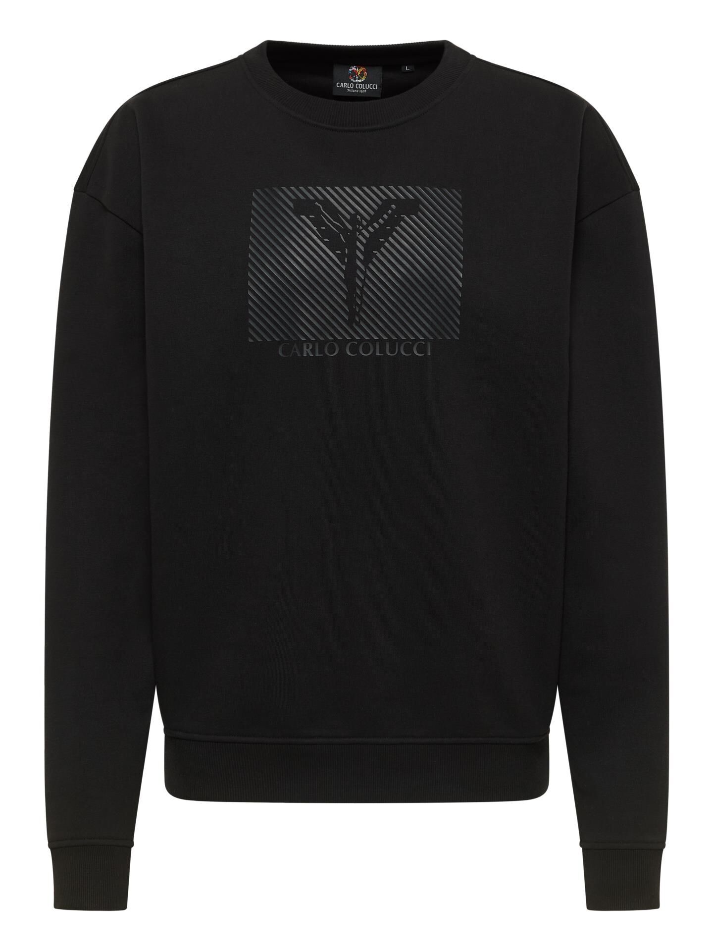 Carlo Colucci Oversize Sweatshirt - Basic Line - Schwarz M