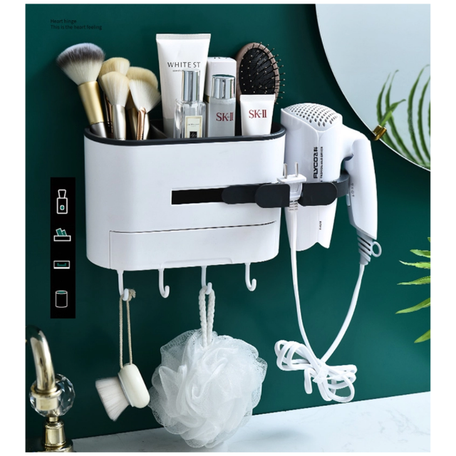 Haartrocknerhalter, Kabelhalter, Badezimmer Organizer-aufbewahrung, Ohne Bohren Ablage Organizer Nagelfrei Selbstklebend Kein Schaden, Kunst