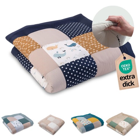ULLENBOOM Krabbeldecke Wale 120x120 cm – Weiche Babydecke - Sehr gut