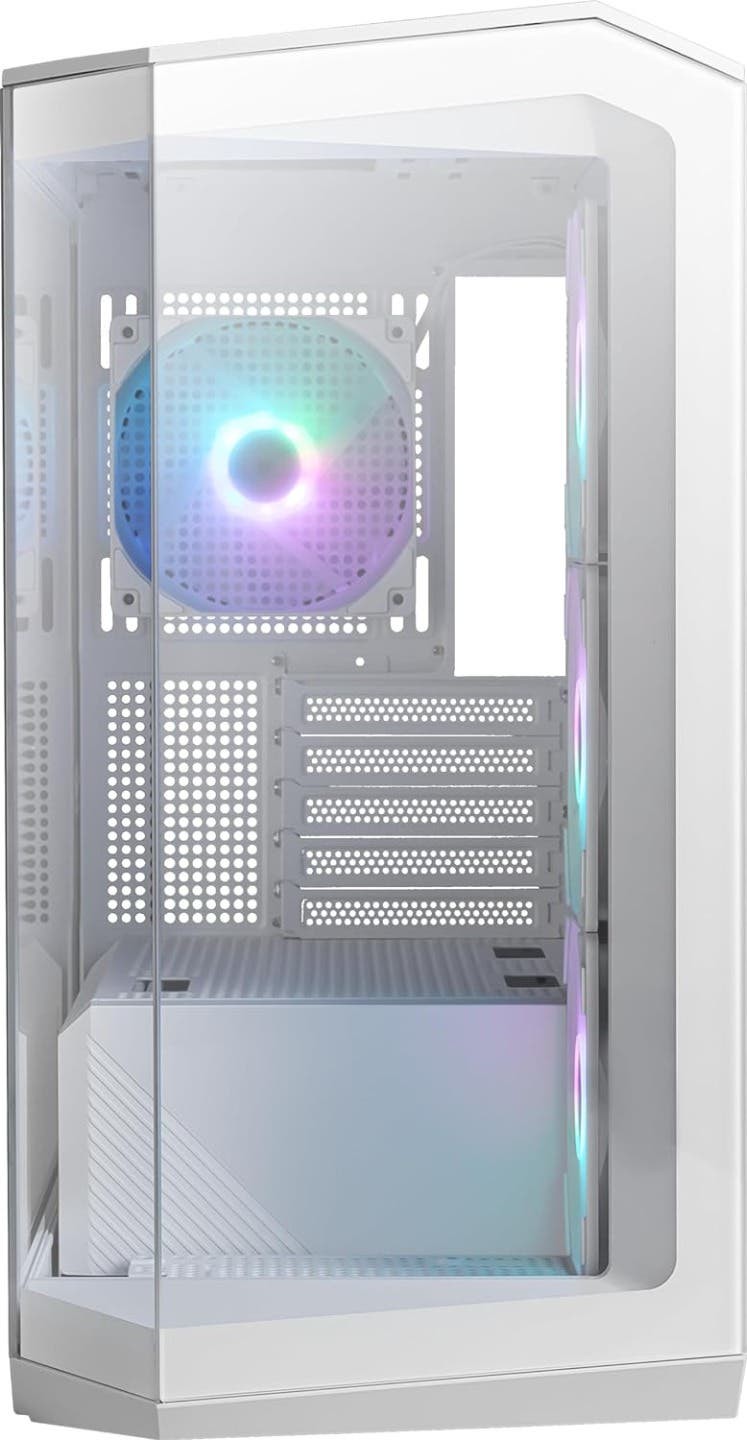 MSI MAG PANO M100R PZ Tempered Glass Micro-ATX Tower Gaming PC Case - White