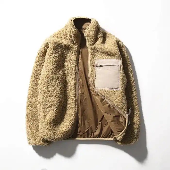 Men's Custom Logo Solid Color Stand Collar Zipper Loose Hood Oversized Long Sleeve Sherpa Winter Coat Fleece Jacket Coat