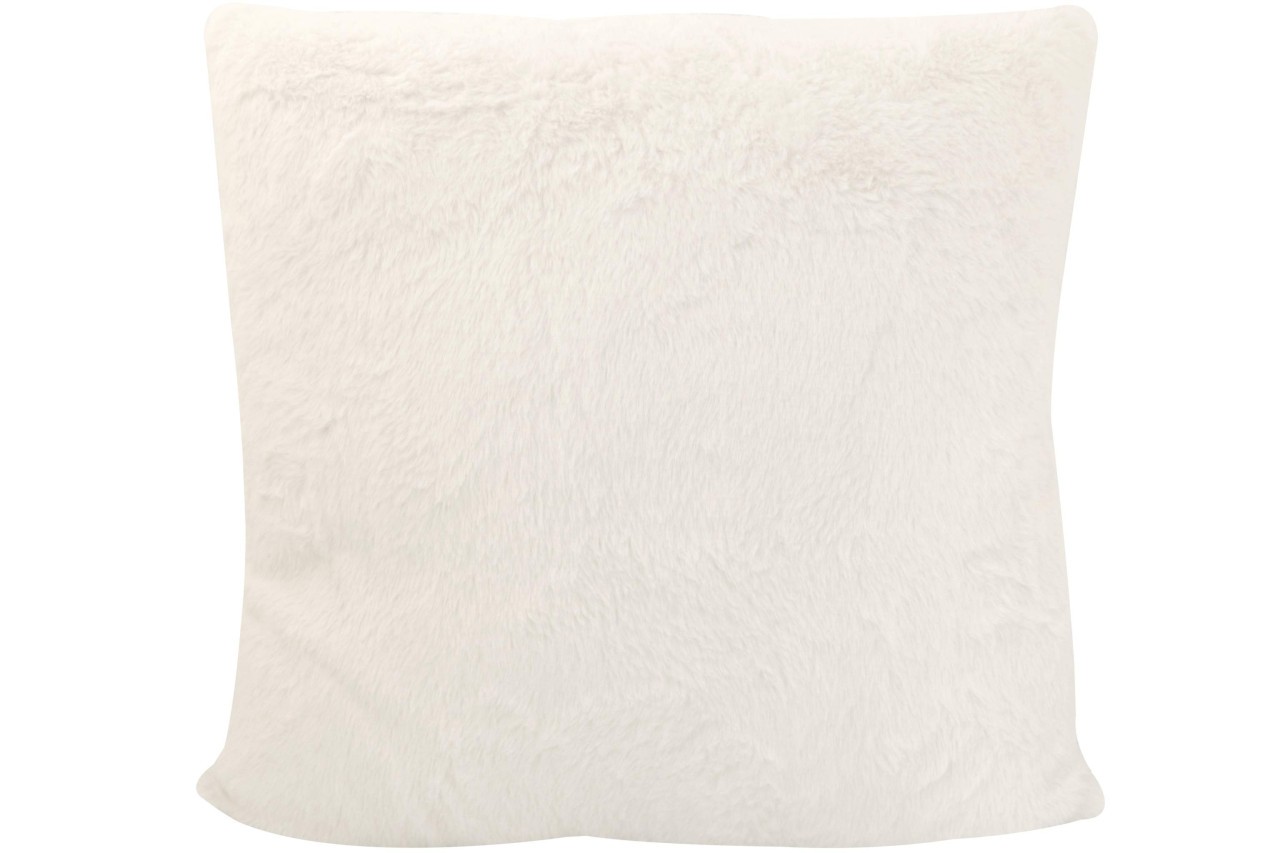 Deko Kissen 45x45cm weiß Fellimitat einseitig Sofakissen Zierkissen