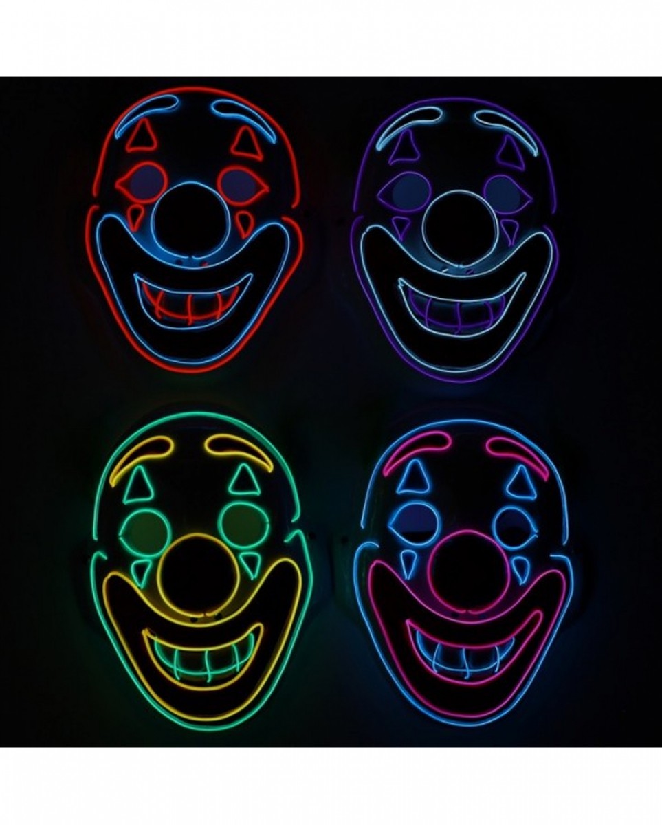 Beleuchtete Clown LED Maske