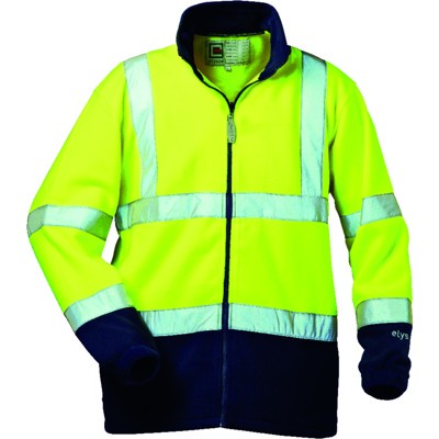 Warnschutz-Fleecejacke VALENTIN, warn-gelb/marine-blau, Größe XL