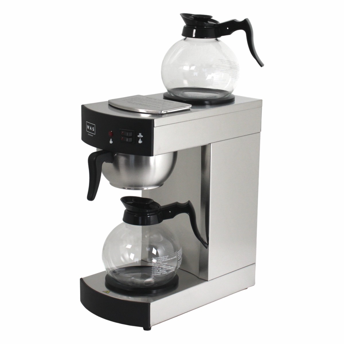 WAS Germany Filter Kaffeemaschine 1,8L Edelstahl 2 Kaffeekannen Warmhalteplatte 