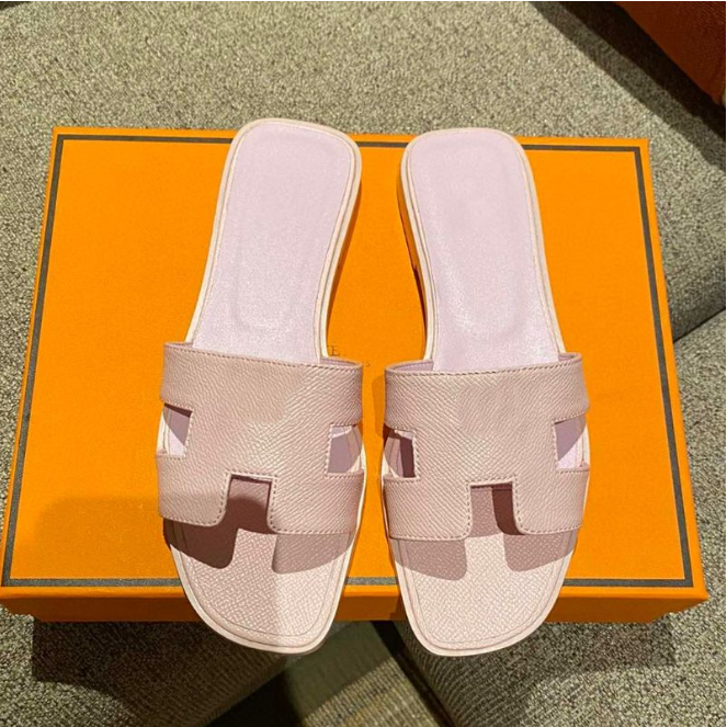 Luxury sandals women slipper men slides leather sandal womens Hook & Loop casual shoes 35-42 with box and dust bag